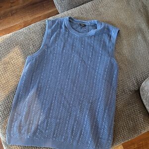 Express Blue Cable Knit Sleeveless Sweater